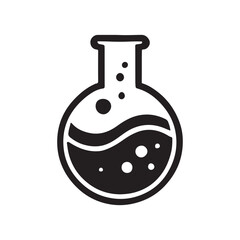 Black Silhouette Erlenmeyer Flask Icon