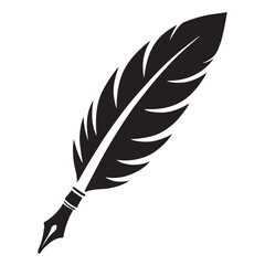 Black Silhouette Quill Pen Design Element
