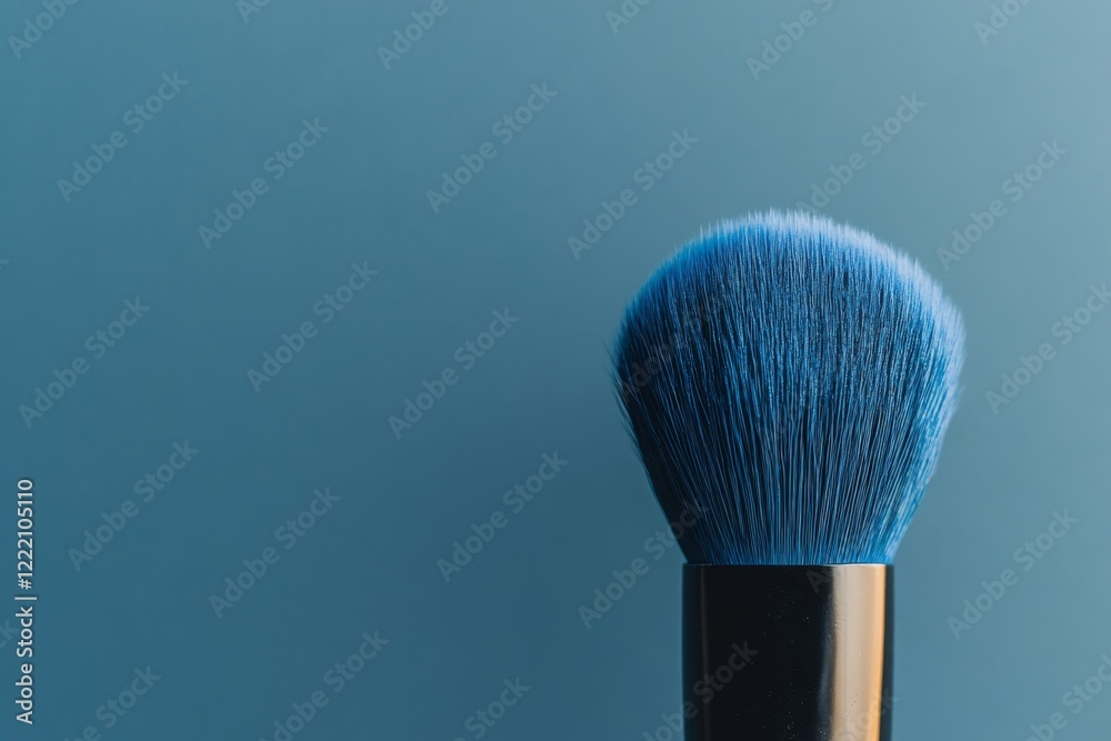 Poster a close-up view showcases a paintbrush dipped in vibrant blue paint, ready to make artistic contribu