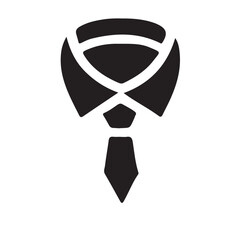 Elegant Black Silhouette Necktie and Collar Illustration