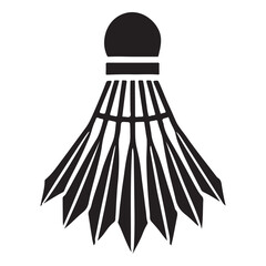 Shuttlecock Silhouette Badminton Sport Icon Vector Illustration