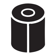 Solid Roll of Tape Silhouette Icon for Packaging Supplies