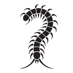 Centipede Silhouette Icon Insect Bug Nature Vector Illustration