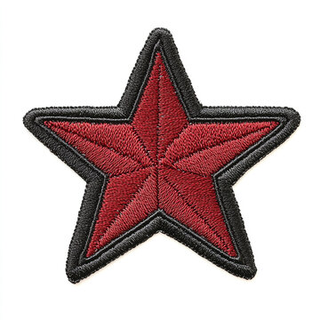 A isolated Star embrodiery patch on white background.