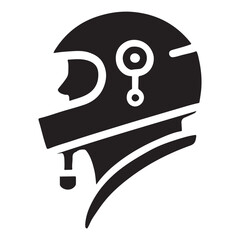 Motorcycle Helmet Silhouette Vector Art