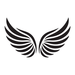 Simple Black and White Wings Illustration Design