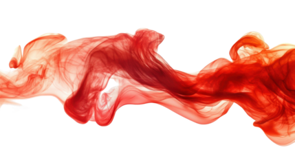 Abstract red smoke flames on transparent background 