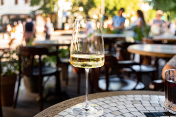 white wine on the terrace.