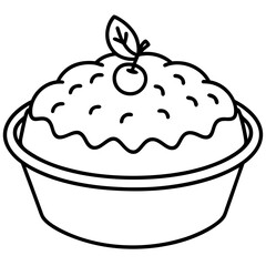 Peach Cobbler Line Art Vector
