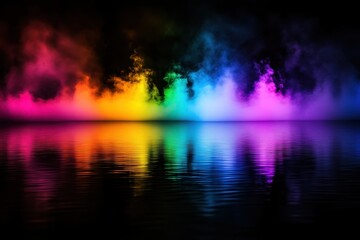 Fototapeta premium abstract colorful rainbow smoke background. generative ai