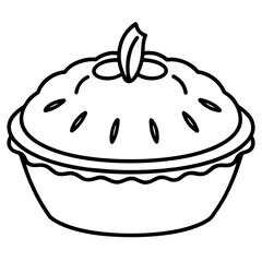 Peach Cobbler Line Art Vector