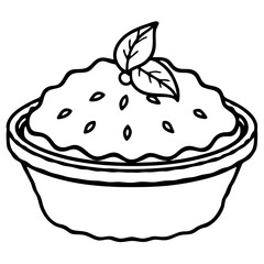 Peach Cobbler Line Art Vector