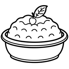 Peach Cobbler Line Art Vector