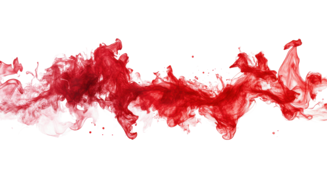 Abstract red smoke flames on transparent background 