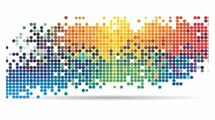 Abstract scatter plot clipart with rainbow gradient for statistical analysis on white background