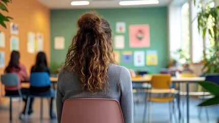 a workplace or school environment promoting mental health awareness.