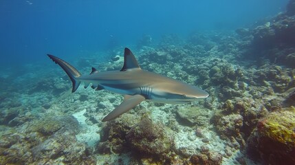 Thresher Shark swimming in the Sea of the Philippines