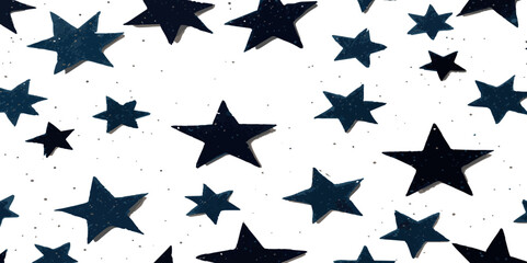 Obraz premium Abstract blue and multicolor star design greeting doted confetti on white background. Concept of anniversary, Christmas decoration, greeting card, party social event vector illustration.
