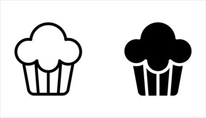 Cupcake Icon set. Cake icon collection on white background