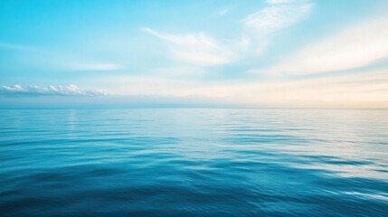 Obraz premium Watercolor wallpaper blending serene ocean blue gradients with soft sky hues