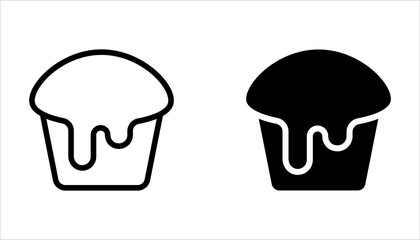 Cupcake Icon set. Cake icon collection on white background