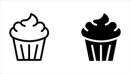 Cupcake Icon set. Cake icon collection on white background