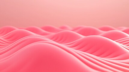 Abstract Pink Waves with Smooth Curves and Soft Textures in a Minimalistic Background for Creative Projects