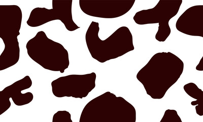 seamless black and white cow skin pattern, repeat pattern design for fabric print