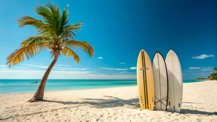surfboards on the beach