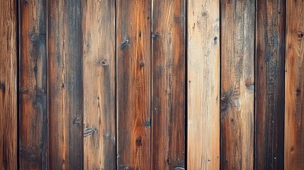 Fototapeta premium Wood grain wallpaper in reclaimed barnwood style with rich brown tones