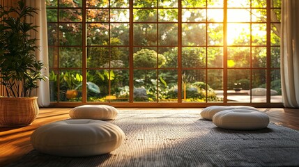 an image of a peaceful retreat focused on mental wellness activities.
