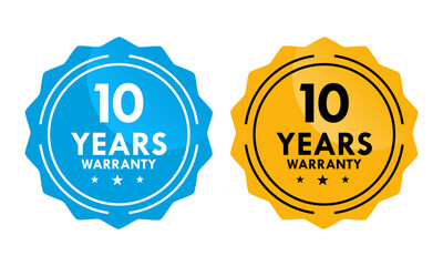 10 years and lifetime warranty label template illustration