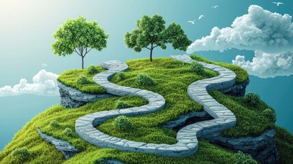 an image of an infographic that outlines steps for career development and advancement, with clear pathways.