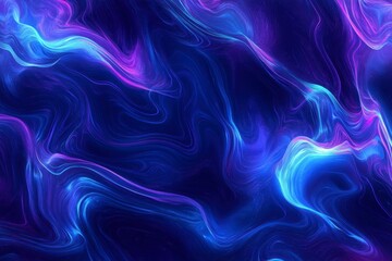 Obraz premium Abstract Digital Artwork in Blue and Purple Fluid Motion Patterns
