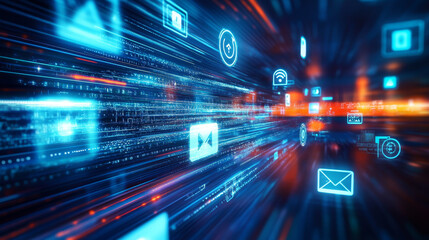 Fototapeta premium 5G network technology, isometric concept vector illustration. Smartphone screen with 5G symbol wireless internet and interface icons isolated on ultraviolet background. High speed internet web page