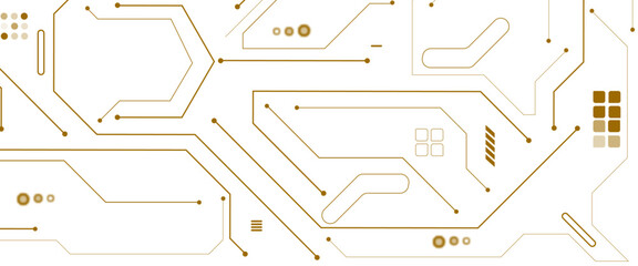 Obraz premium Vectors connecting lines and dots. Social networking. Futuristic electronics concept. AI chip or semiconductor on a computer motherboard. Digital vector illustration.