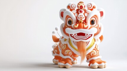 Colorful Lion Dance Puppet Ready for Celebration and Festival Fun