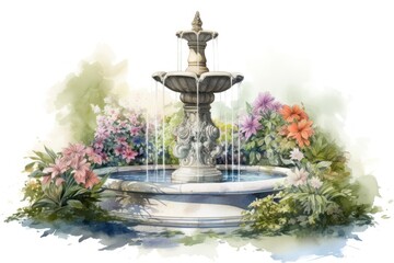 Fototapeta premium Fountain architecture garden representation.