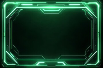 Futuristic Green Digital Frame Design for Technology Background