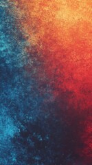 Fototapeta premium Vibrant red-orange-blue gradient background with dynamic grainy texture