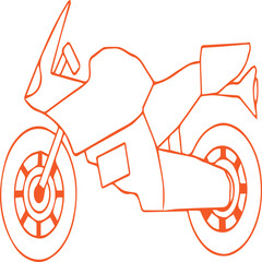 motorbike line art design with color