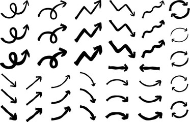 矢印のベクターイラスト素材セット 黒色 ブラック 上昇 下降 アップ ダウン リサイクル 右肩上がり