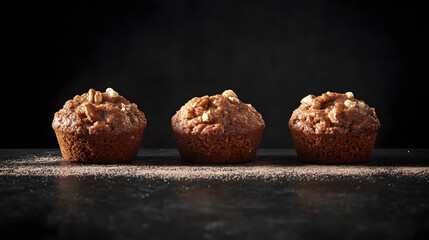 Apple and walnut muffins with a moist, tender crumb and cinnamon aroma.