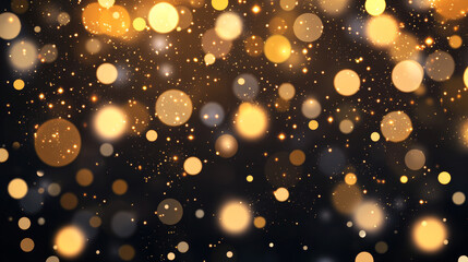 Realistic set of golden light circles sparking on black transparent background. Vector illustration of magic power effect, fairy trail, glitter dust swirl, shiny avatar frame. Festive design elements