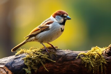 Fototapeta premium Sparrow bird animal branch.