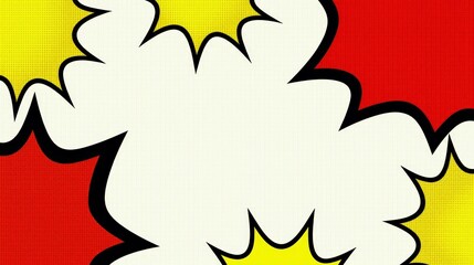  A bold pop-art background with comic-style halftone dots, bright red and yellow accents, and dynamic diagonal shapes in a playful composition.