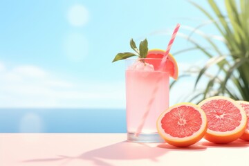 Obraz premium Grapefruit summer drink plant.