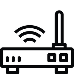 Router outline black vector icon