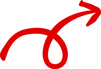 くるくるした矢印のベクターイラスト 赤色 曲線 上昇 アップ