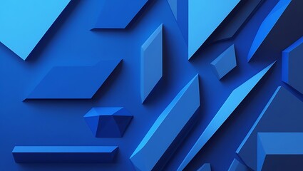 A cobalt blue backdrop with layered angular shapes in shades of blue, featuring clean lines and depth, creating a modern, futuristic look that evokes technology and innovation.